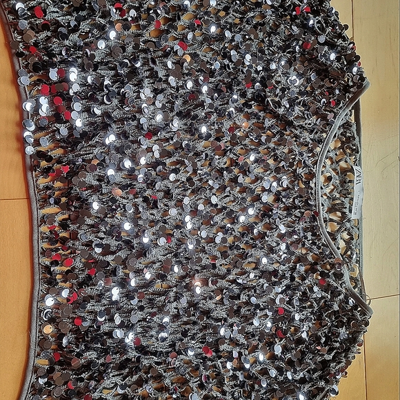 Slouchy glitter crop mesh top - Picture 2 of 7